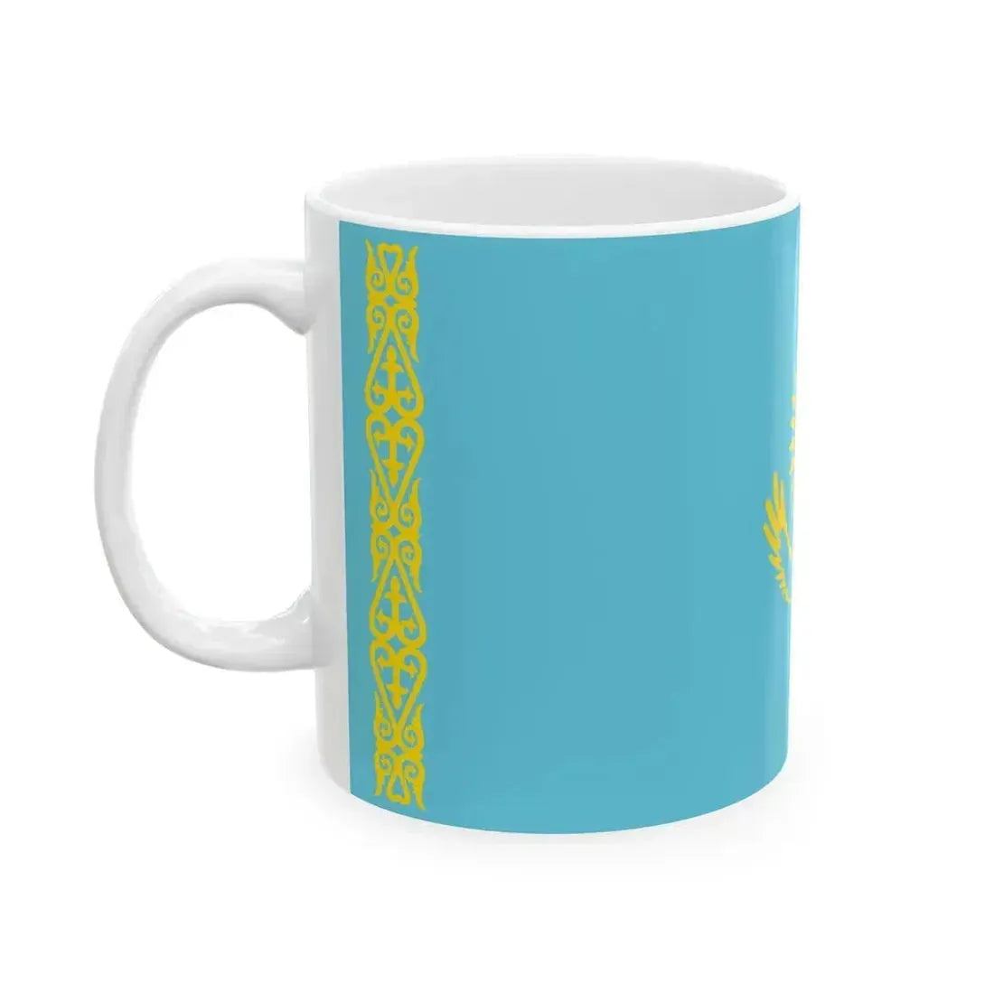 Flag of Kazakhstan WFB 2000 (Kazakhstan) White Coffee Mug - Go Mug Yourself