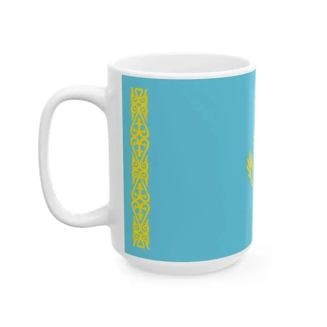 Flag of Kazakhstan WFB 2000 (Kazakhstan) White Coffee Mug - Go Mug Yourself