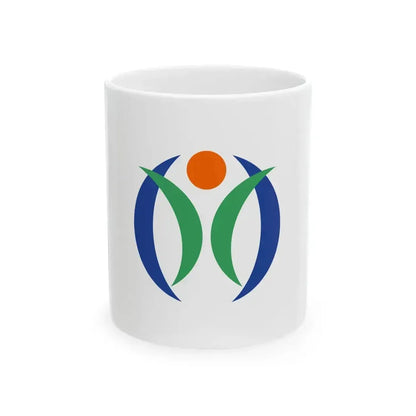 Flag of Kazo Saitama (Japan) White Coffee Mug 11oz - Go Mug Yourself