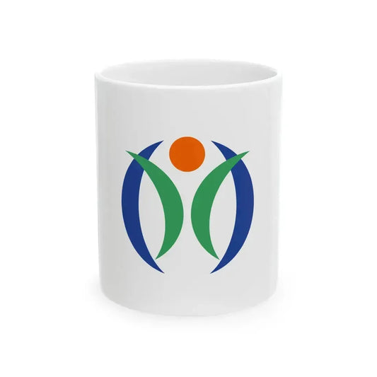 Flag of Kazo Saitama (Japan) White Coffee Mug 11oz - Go Mug Yourself