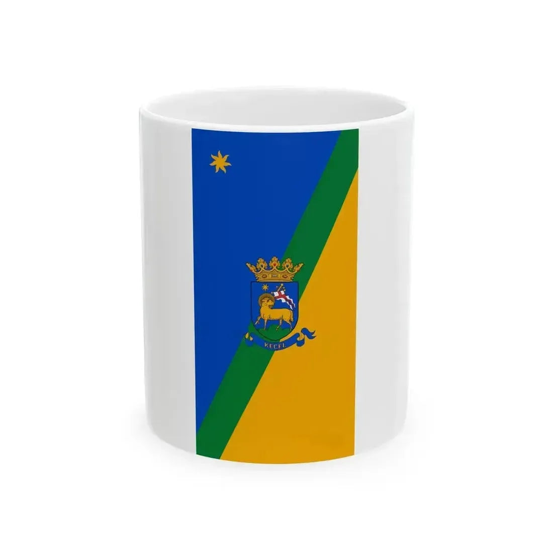 Flag of Kecel vertical (Hungary) White Coffee Mug 11oz - Go Mug Yourself