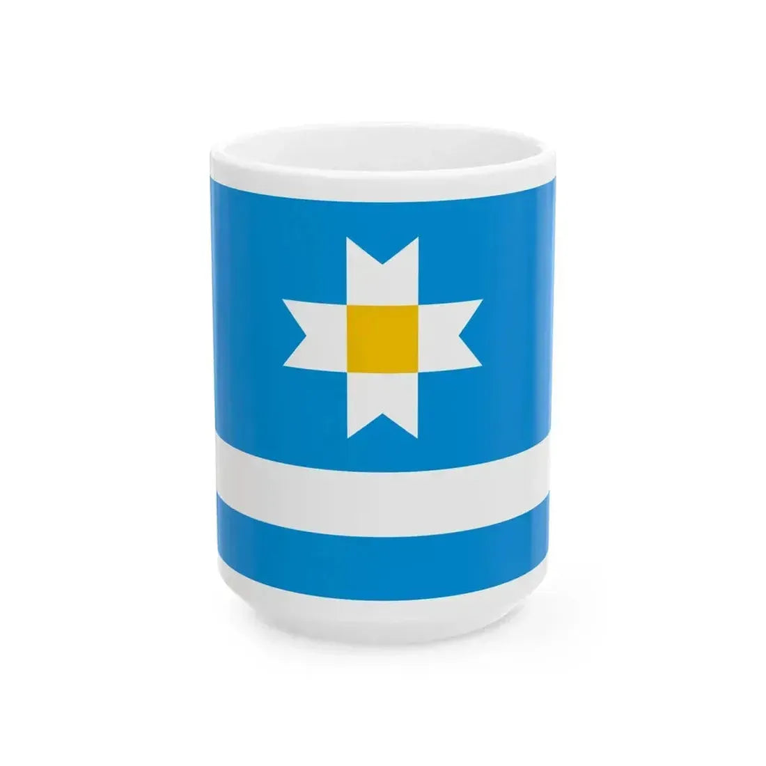 Flag of Keila Parish Harju County Estonia (Estonia) White Coffee Mug 15oz - Go Mug Yourself