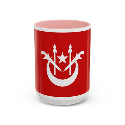 Flag of Kelantan Malaysia - Accent Coffee Mug 15oz Pink - Go Mug Yourself