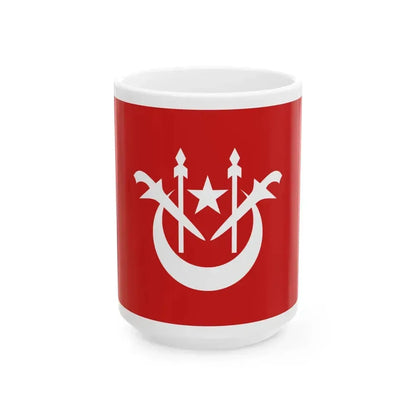 Flag of Kelantan Malaysia - White Coffee Mug 15oz - Go Mug Yourself
