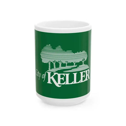 Flag of Keller (United States) White Coffee Mug 15oz - Go Mug Yourself