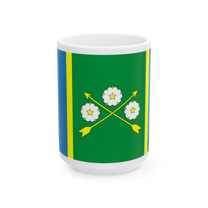 Flag of Kelmentsi raion (Ukraine) White Coffee Mug 15oz - Go Mug Yourself