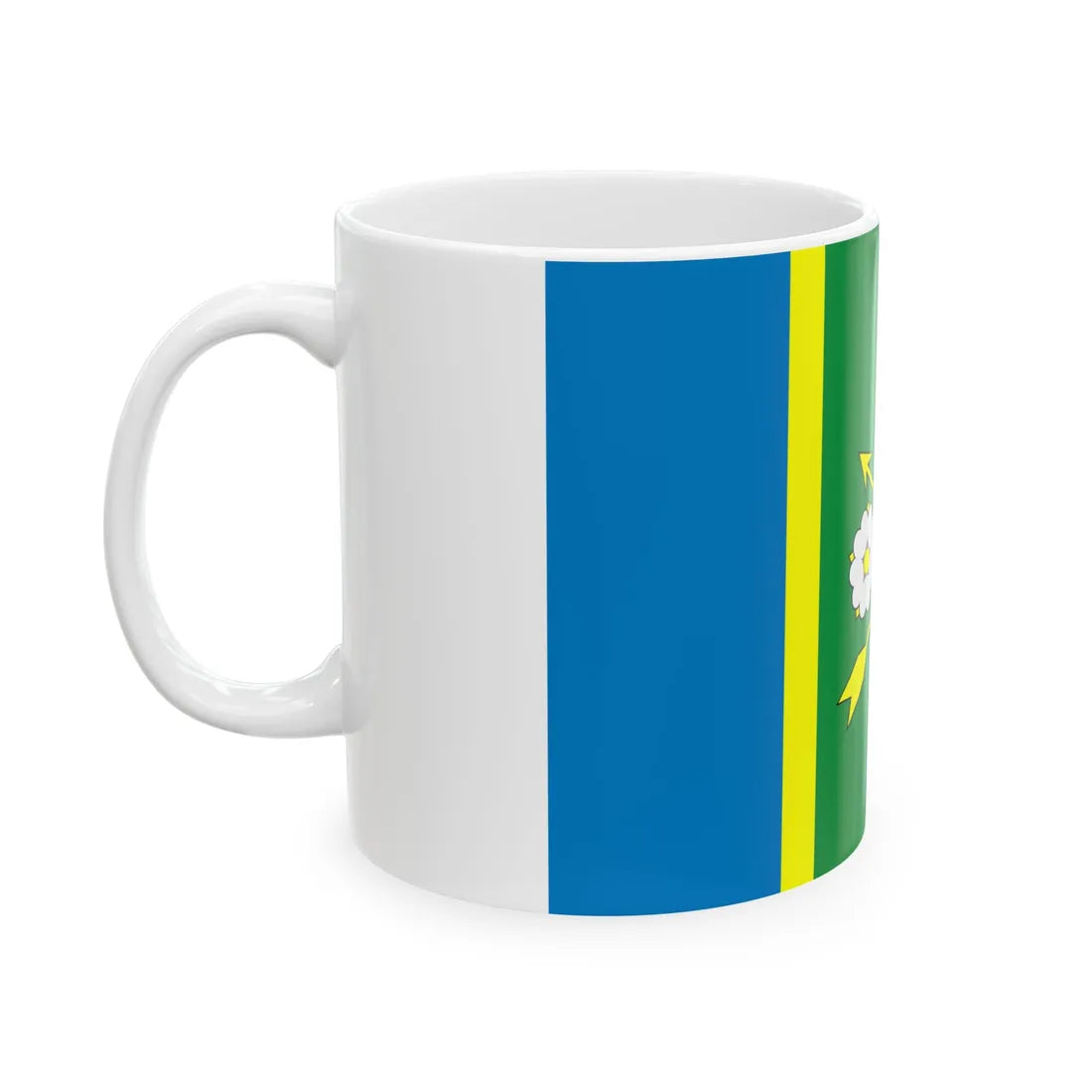 Flag of Kelmentsi raion (Ukraine) White Coffee Mug - Go Mug Yourself