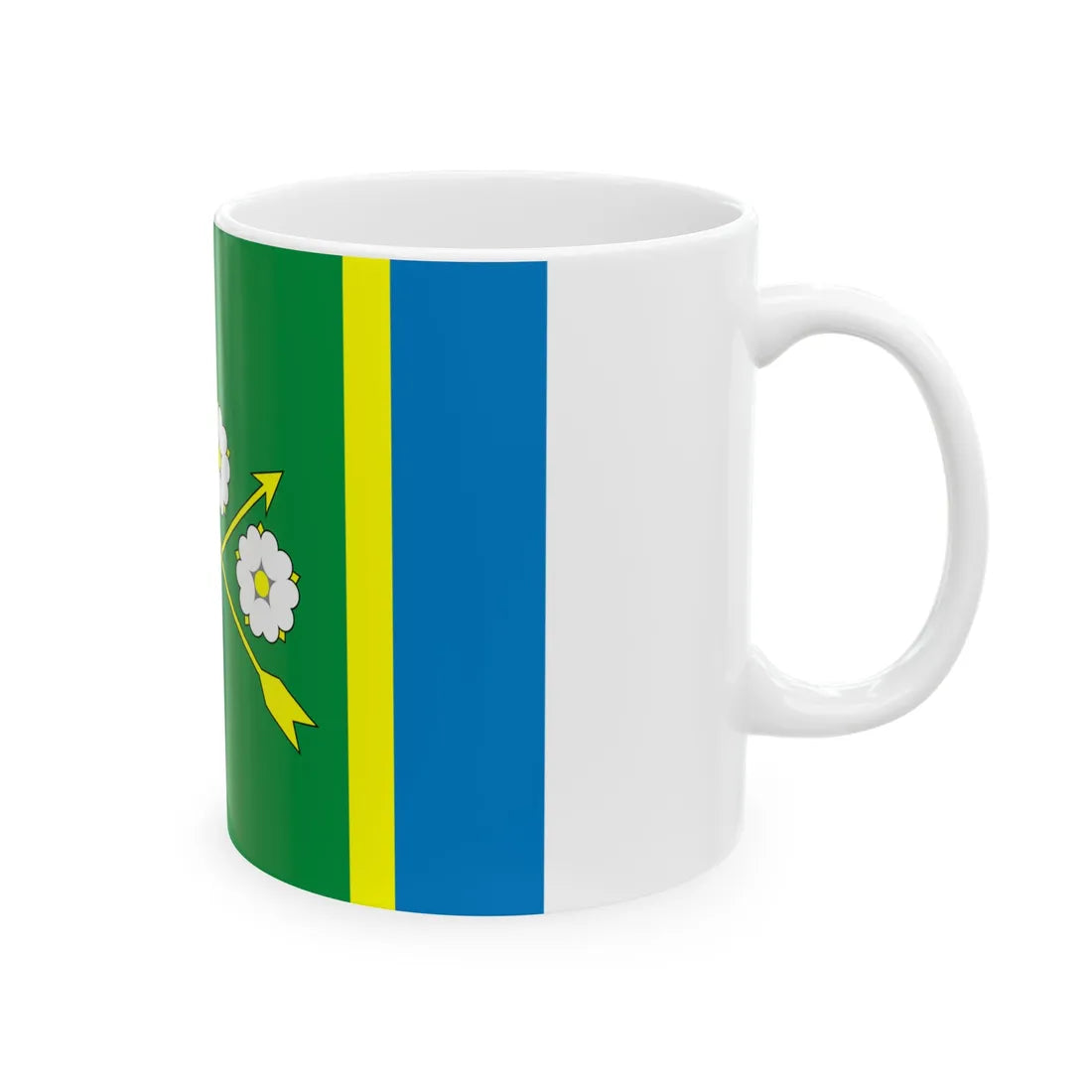 Flag of Kelmentsi raion (Ukraine) White Coffee Mug - Go Mug Yourself