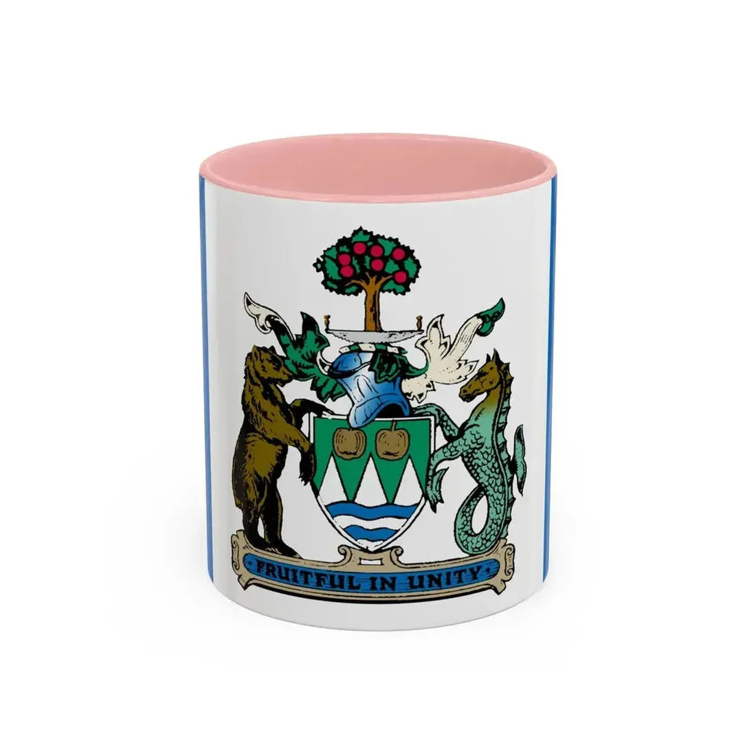 Flag of Kelowna British Columbia Canada - Accent Coffee Mug 11oz Pink - Go Mug Yourself