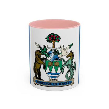 Flag of Kelowna British Columbia Canada - Accent Coffee Mug 11oz Pink - Go Mug Yourself