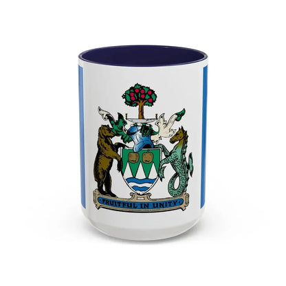 Flag of Kelowna British Columbia Canada - Accent Coffee Mug 15oz Navy - Go Mug Yourself