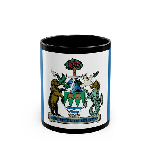 Flag of Kelowna British Columbia Canada - Black Coffee Mug 11oz - Go Mug Yourself