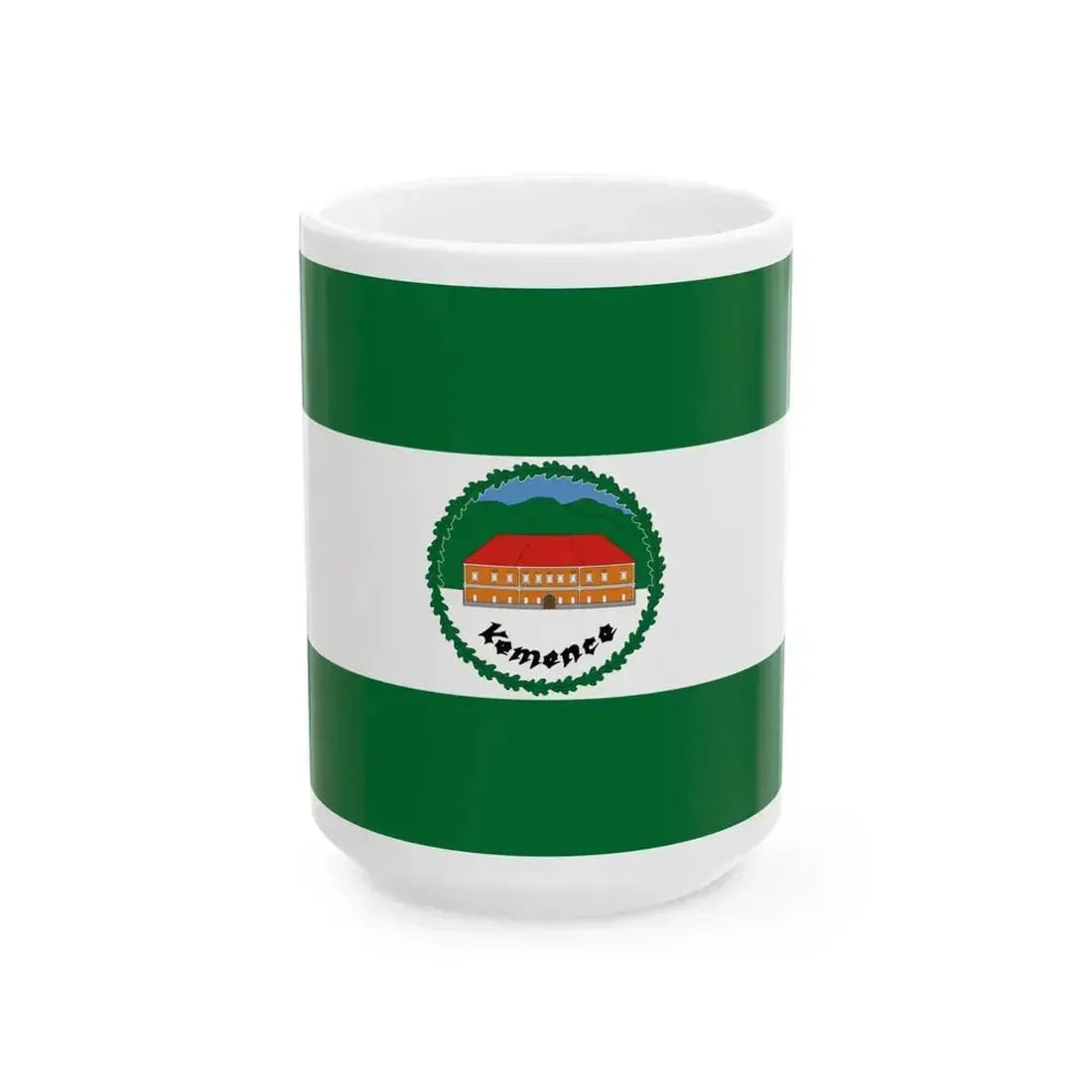 Flag of Kemence (Hungary) White Coffee Mug 15oz - Go Mug Yourself