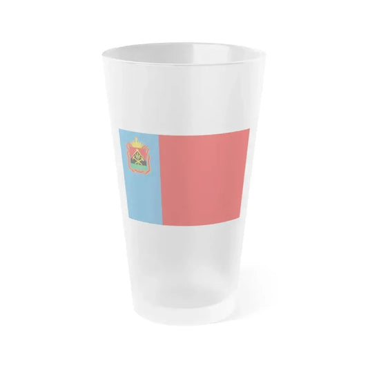 Flag of Kemerovo Oblast Russia - Frosted Pint Glass 16oz 16oz Frosted - Go Mug Yourself