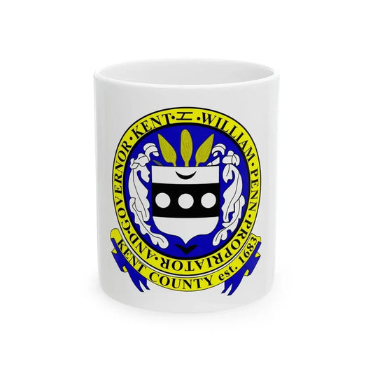 Flag of Kent County Delaware (United States) White Coffee Mug 11oz - Go Mug Yourself
