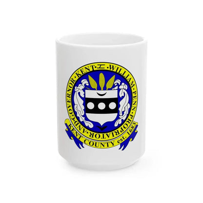 Flag of Kent County Delaware (United States) White Coffee Mug 15oz - Go Mug Yourself