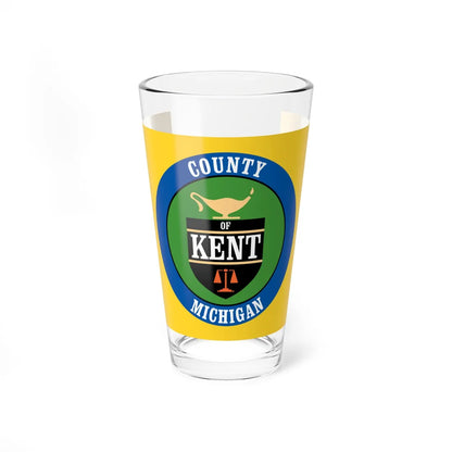 Flag of Kent County Michigan (United States) Pint Glass 16oz 16oz - Go Mug Yourself
