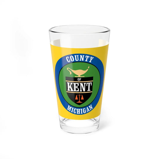 Flag of Kent County Michigan (United States) Pint Glass 16oz 16oz - Go Mug Yourself