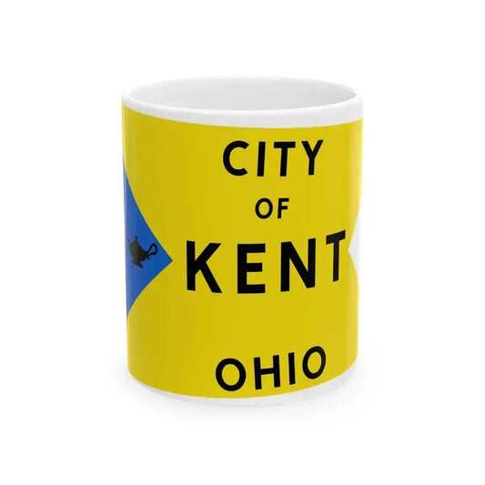 Flag of Kent Ohio 1975-2023 (United States) White Coffee Mug 11oz - Go Mug Yourself