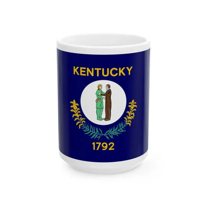 Flag of Kentucky 1918-1963 (United States) White Coffee Mug 15oz - Go Mug Yourself