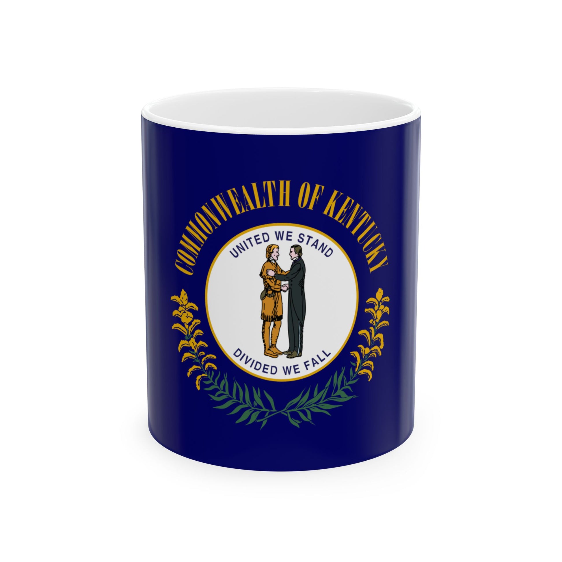 Flag of Kentucky 3-2 (United States) White Coffee Mug-11oz-Go Mug Yourself