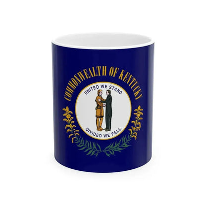 Flag of Kentucky 3-2 (United States) White Coffee Mug 11oz - Go Mug Yourself