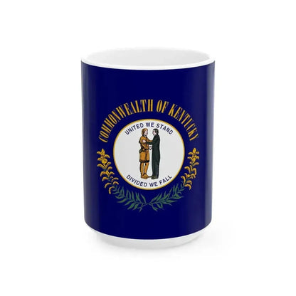 Flag of Kentucky 3-2 (United States) White Coffee Mug 15oz - Go Mug Yourself
