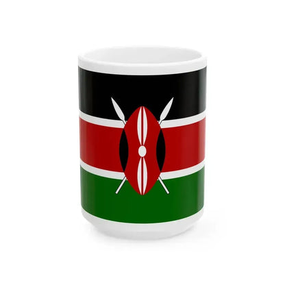 Flag of Kenya (Kenya) White Coffee Mug 15oz - Go Mug Yourself