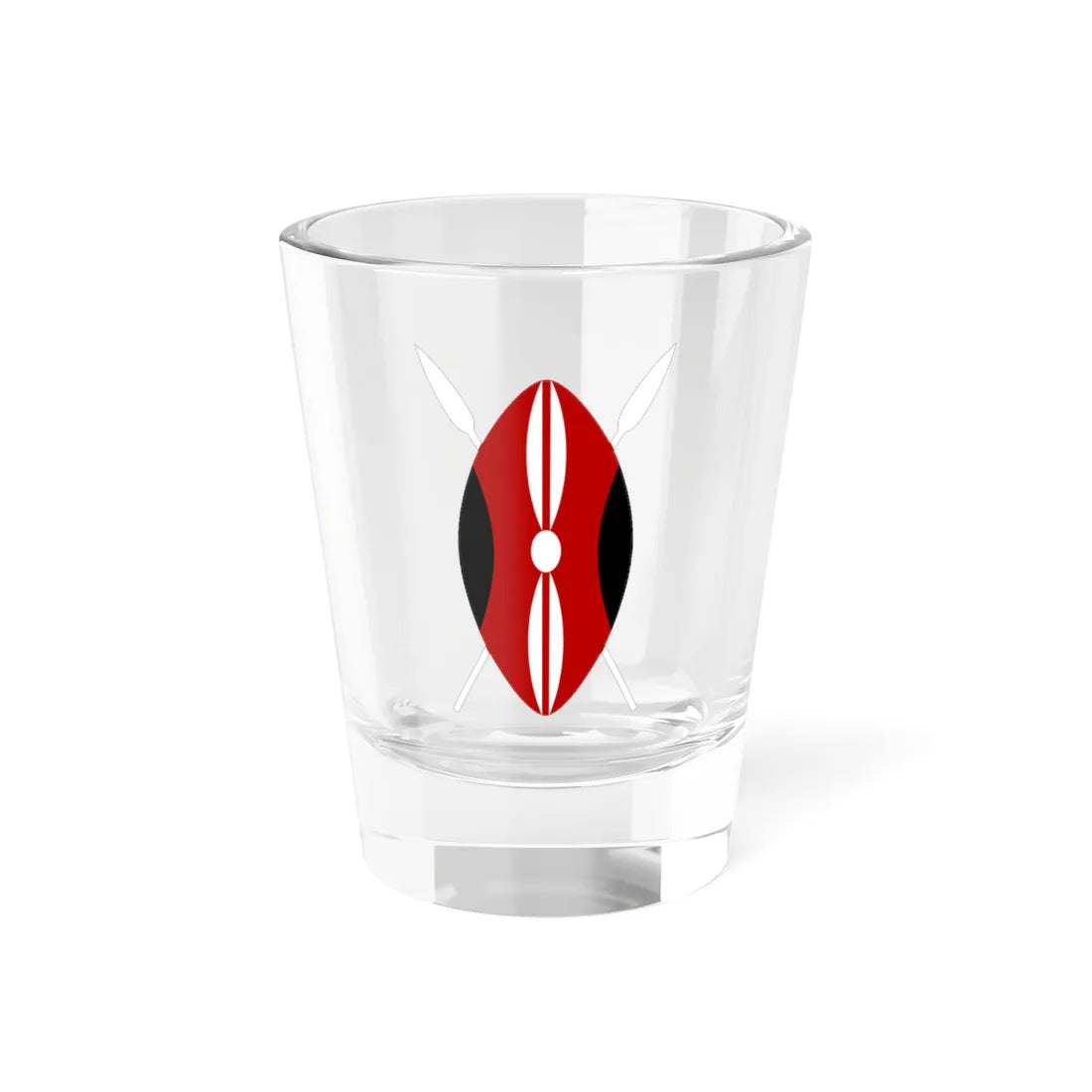 Flag of Kenya shield (Kenya) (Coat of Arms) Shot Glass 1.5oz 1.5oz - Go Mug Yourself
