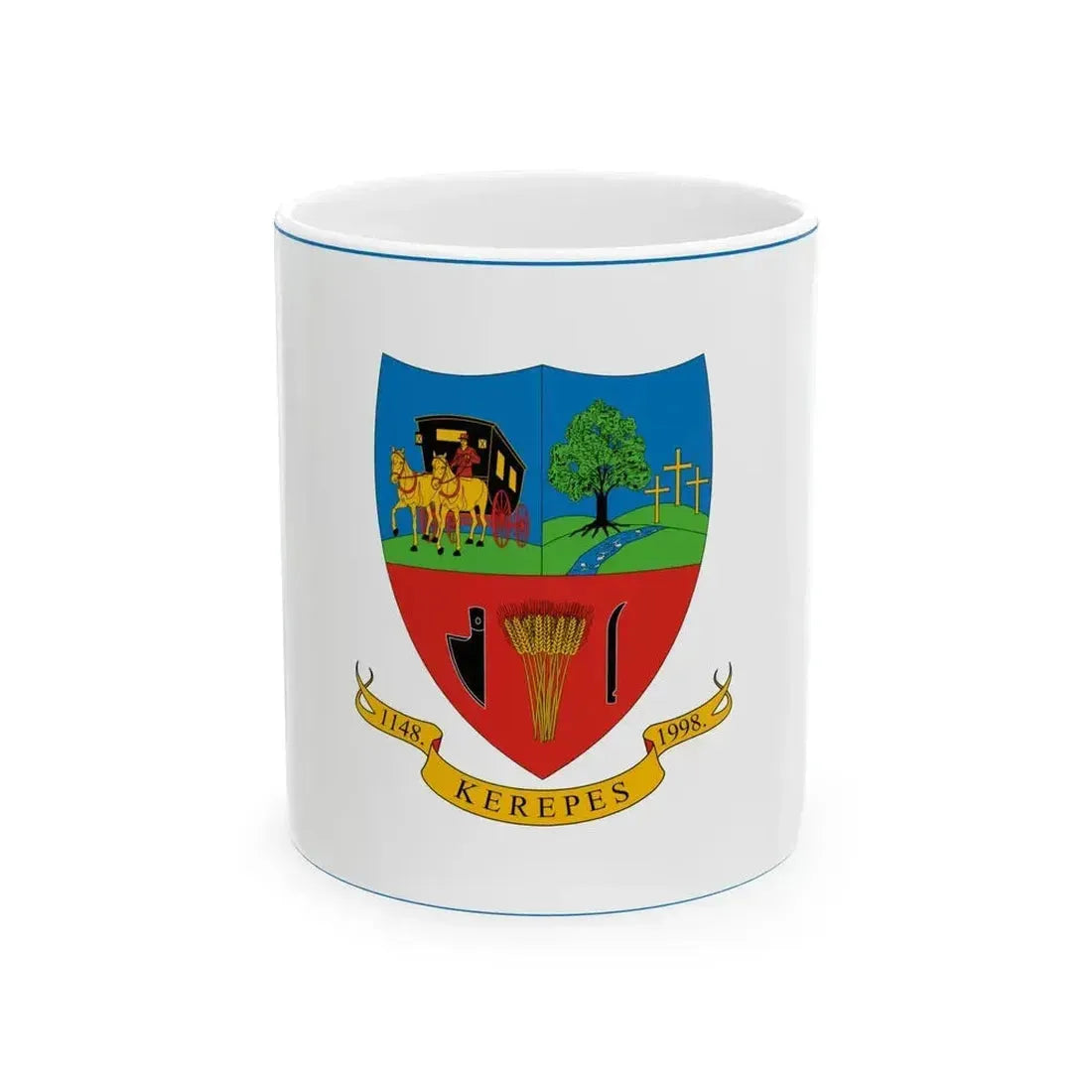 Flag of Kerepes (Hungary) White Coffee Mug 11oz - Go Mug Yourself