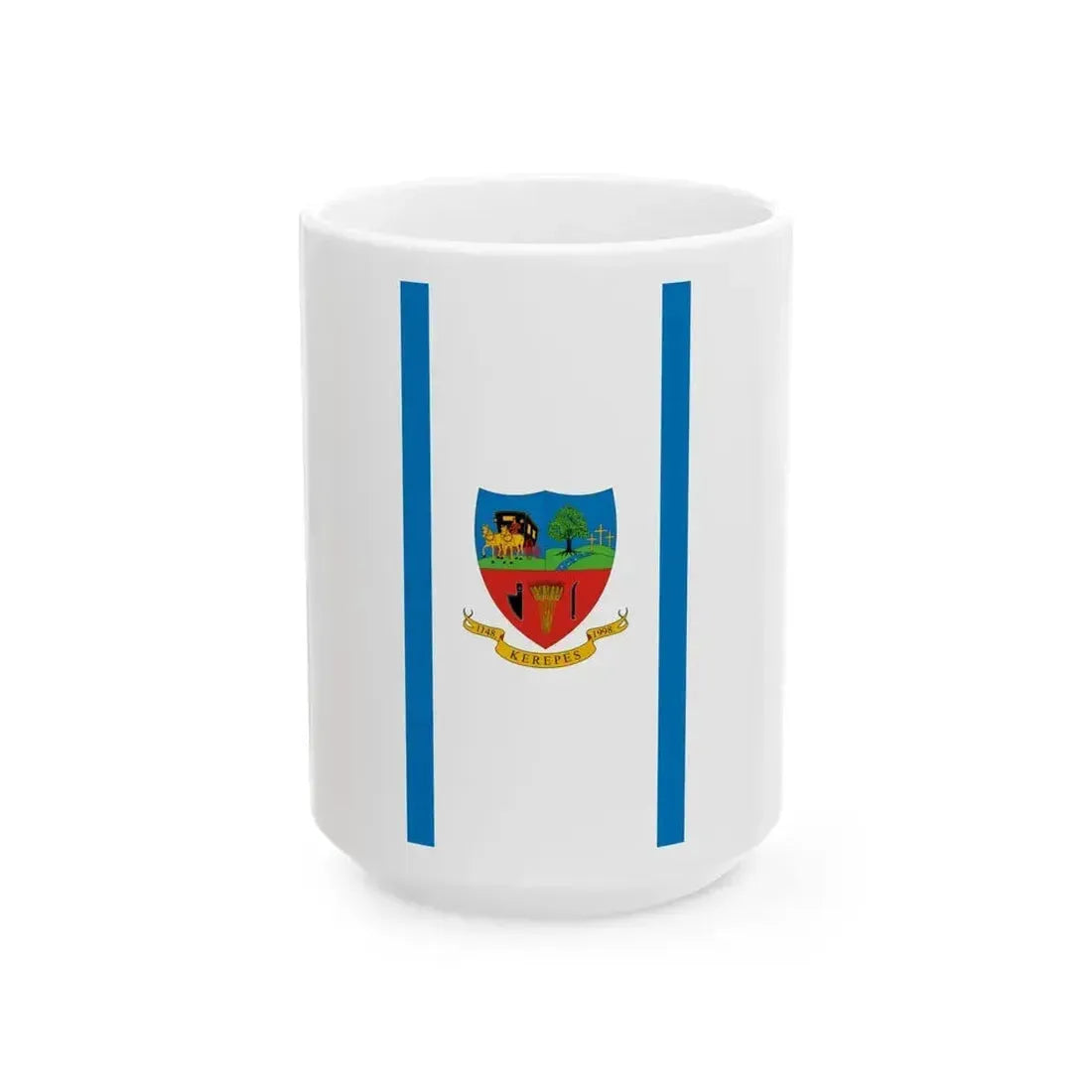 Flag of Kerepes vertical (Hungary) White Coffee Mug 15oz - Go Mug Yourself