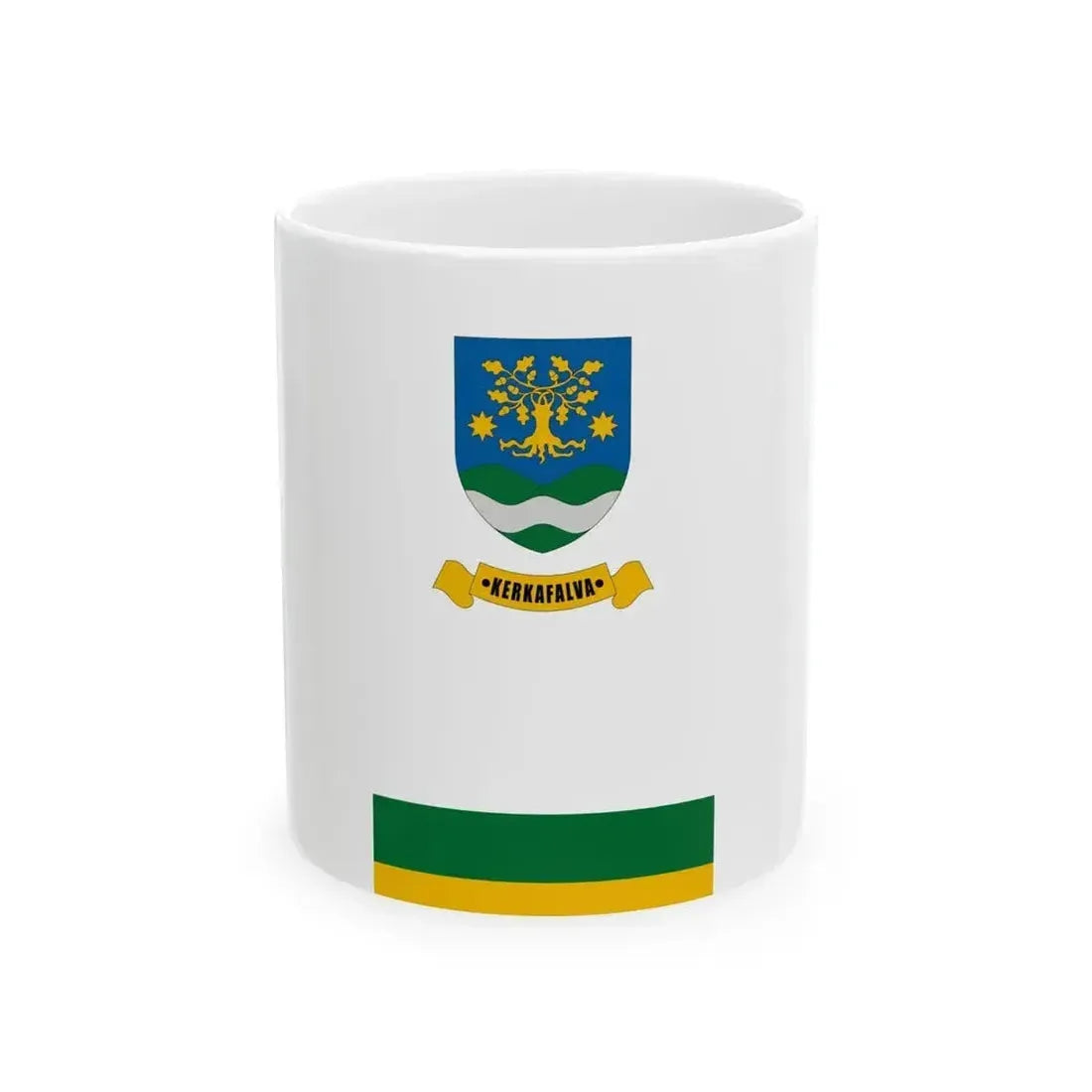 Flag of Kerkafalva (Hungary) White Coffee Mug 11oz - Go Mug Yourself