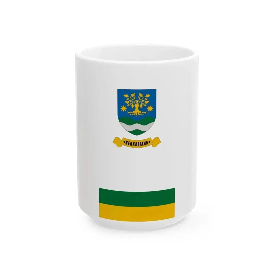 Flag of Kerkafalva (Hungary) White Coffee Mug 15oz - Go Mug Yourself