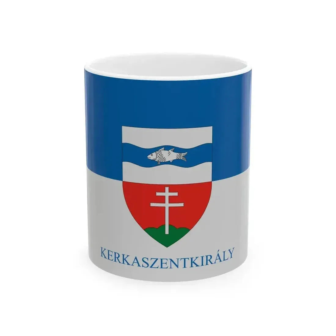 Flag of Kerkaszentkiraly (Hungary) White Coffee Mug 11oz - Go Mug Yourself