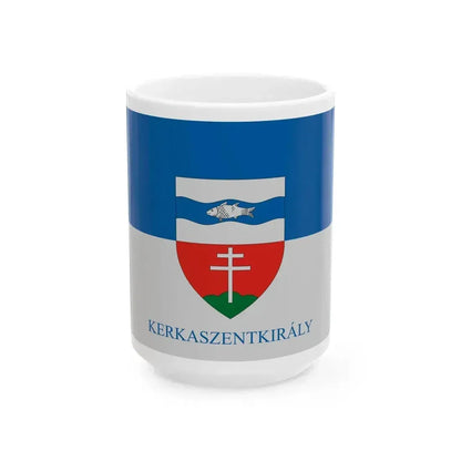 Flag of Kerkaszentkiraly (Hungary) White Coffee Mug 15oz - Go Mug Yourself