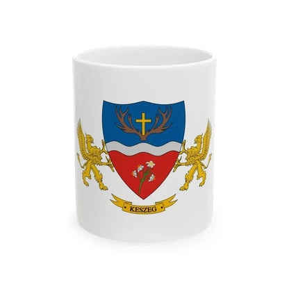 Flag of Keszeg (Hungary) White Coffee Mug 11oz - Go Mug Yourself