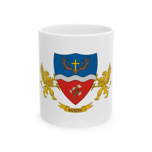 Flag of Keszeg (Hungary) White Coffee Mug 11oz - Go Mug Yourself