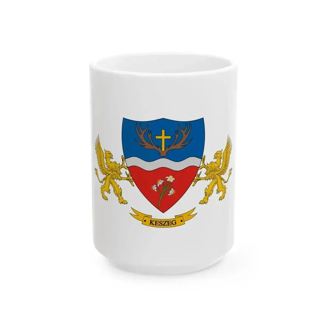 Flag of Keszeg (Hungary) White Coffee Mug 15oz - Go Mug Yourself
