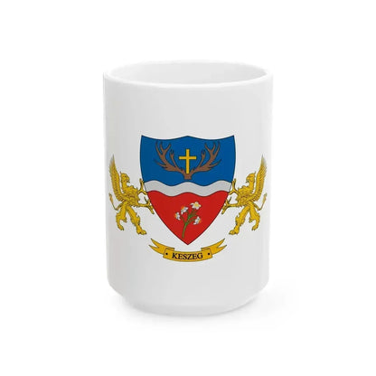 Flag of Keszeg (Hungary) White Coffee Mug 15oz - Go Mug Yourself