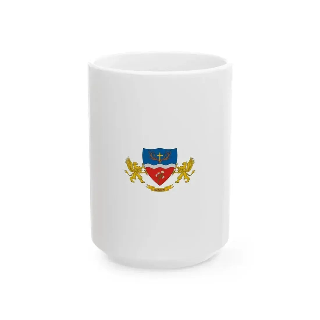 Flag of Keszeg vertical (Hungary) White Coffee Mug 15oz - Go Mug Yourself