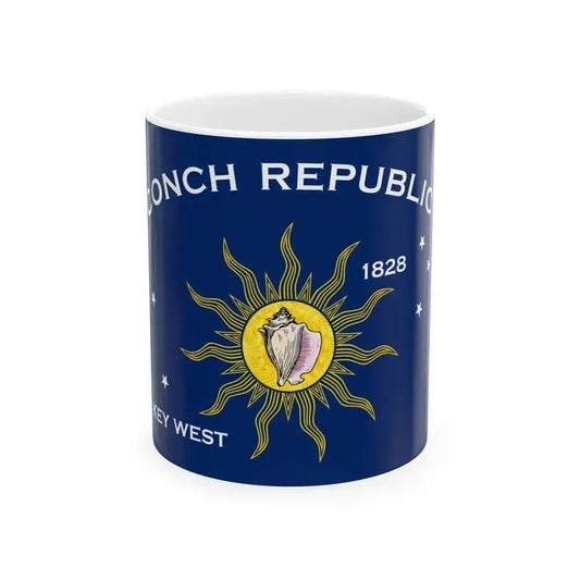 Flag of Key West Florida (United States) White Coffee Mug 11oz - Go Mug Yourself