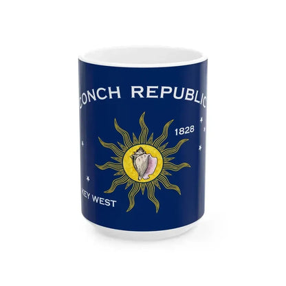 Flag of Key West Florida (United States) White Coffee Mug 15oz - Go Mug Yourself