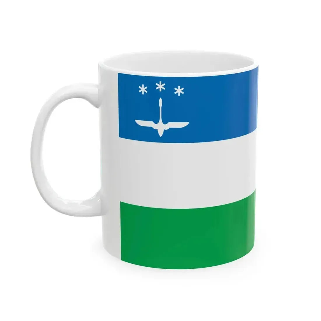 Flag of Khanty-Mansiysk 2000 (Russia) White Coffee Mug - Go Mug Yourself