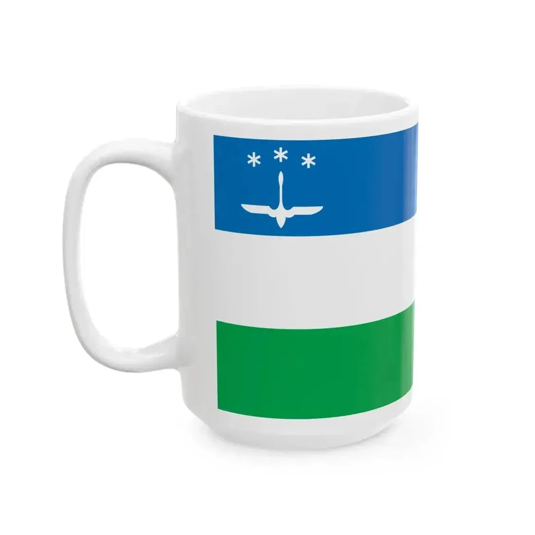 Flag of Khanty-Mansiysk 2000 (Russia) White Coffee Mug - Go Mug Yourself