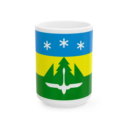 Flag of Khanty-Mansiysk (Russia) White Coffee Mug 15oz - Go Mug Yourself