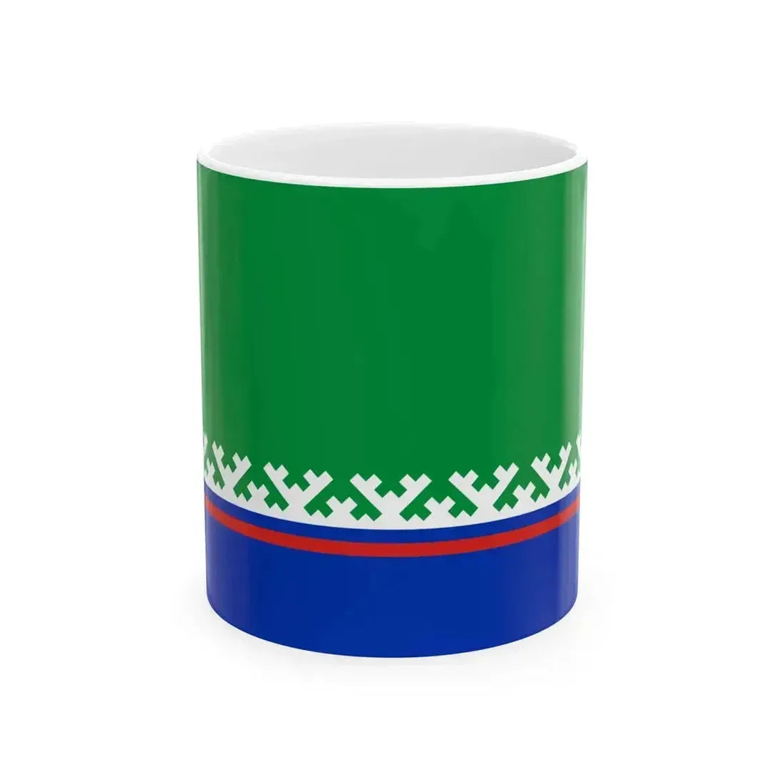 Flag of Khanty-Mansiysky rayon Yugra (Russia) White Coffee Mug 11oz - Go Mug Yourself