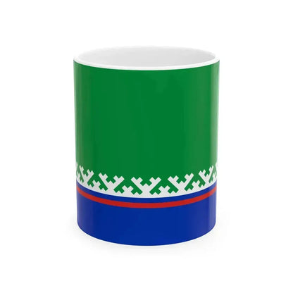 Flag of Khanty-Mansiysky rayon Yugra (Russia) White Coffee Mug 11oz - Go Mug Yourself
