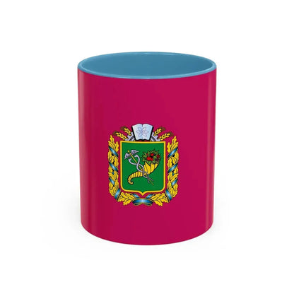 Flag of Kharkiv Oblast Ukraine - Accent Coffee Mug 11oz Light Blue - Go Mug Yourself
