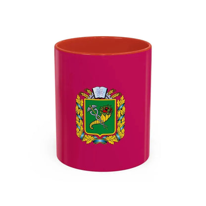 Flag of Kharkiv Oblast Ukraine - Accent Coffee Mug 11oz Red - Go Mug Yourself