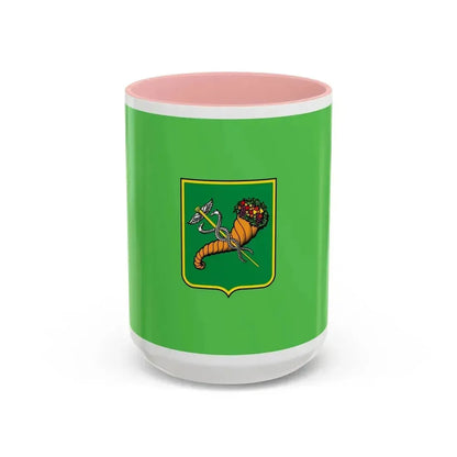 Flag of Kharkiv Ukraine - Accent Coffee Mug 15oz Pink - Go Mug Yourself